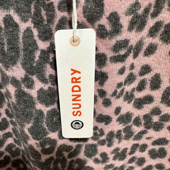 Sundry Size S‎ (4-6) Pink Grey Animal Print Crew Neck Pullover Top ~ NWT - Picture 5 of 9